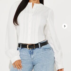 BNWT Fashion Nova “Beyond Charm”White XS blouse